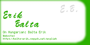 erik balta business card